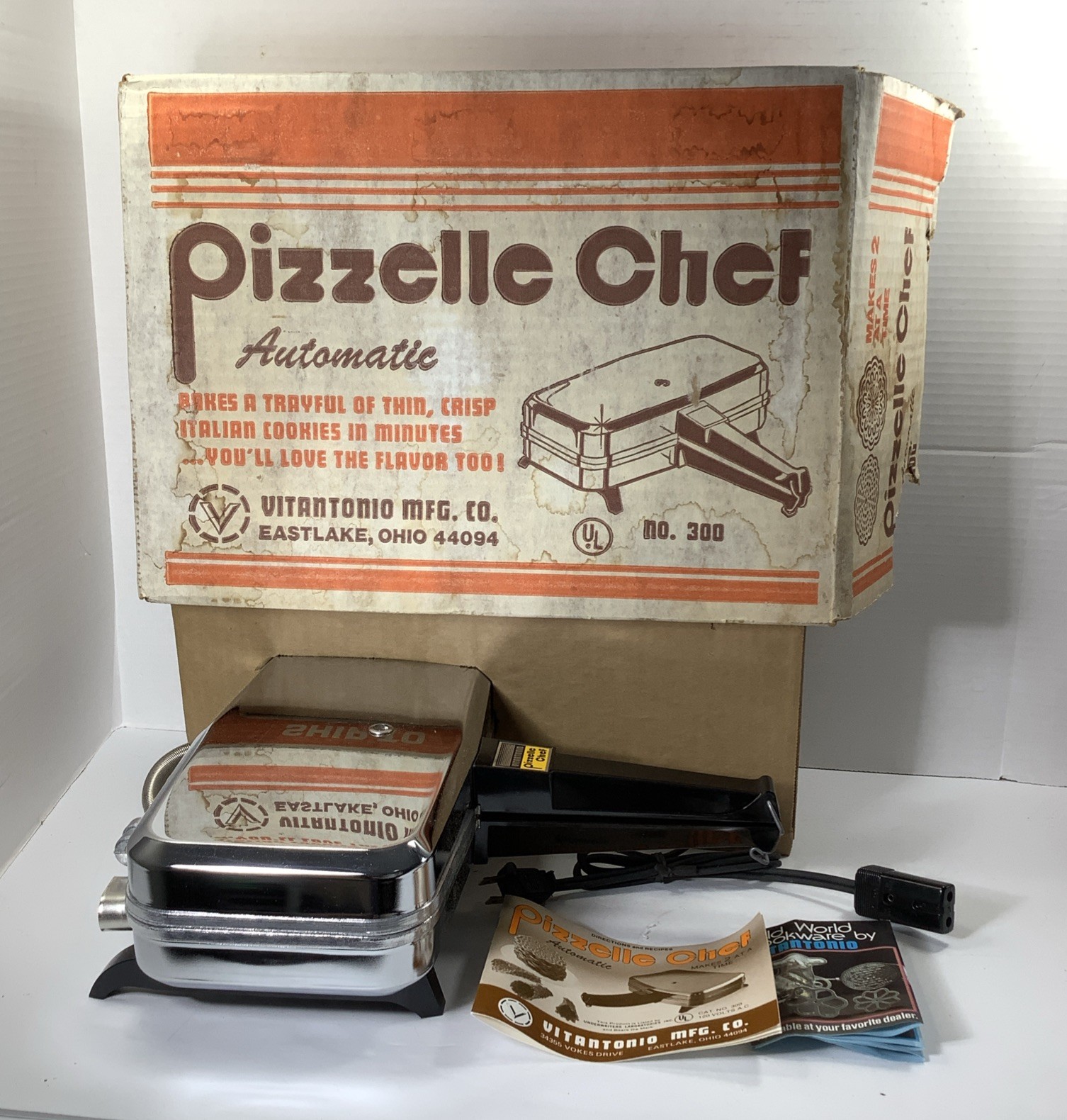 Pizzelle Chef 300 Italian Cookie Baker Press Brand New In Box Brand New In Box