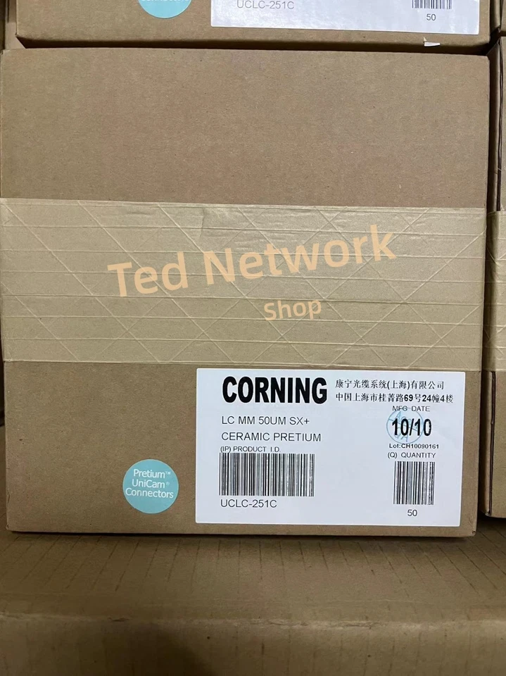 50 Pack/Box Corning UCLC-251C Fiber optic connector LC multimode OM3 NEW - Image 1 of 4