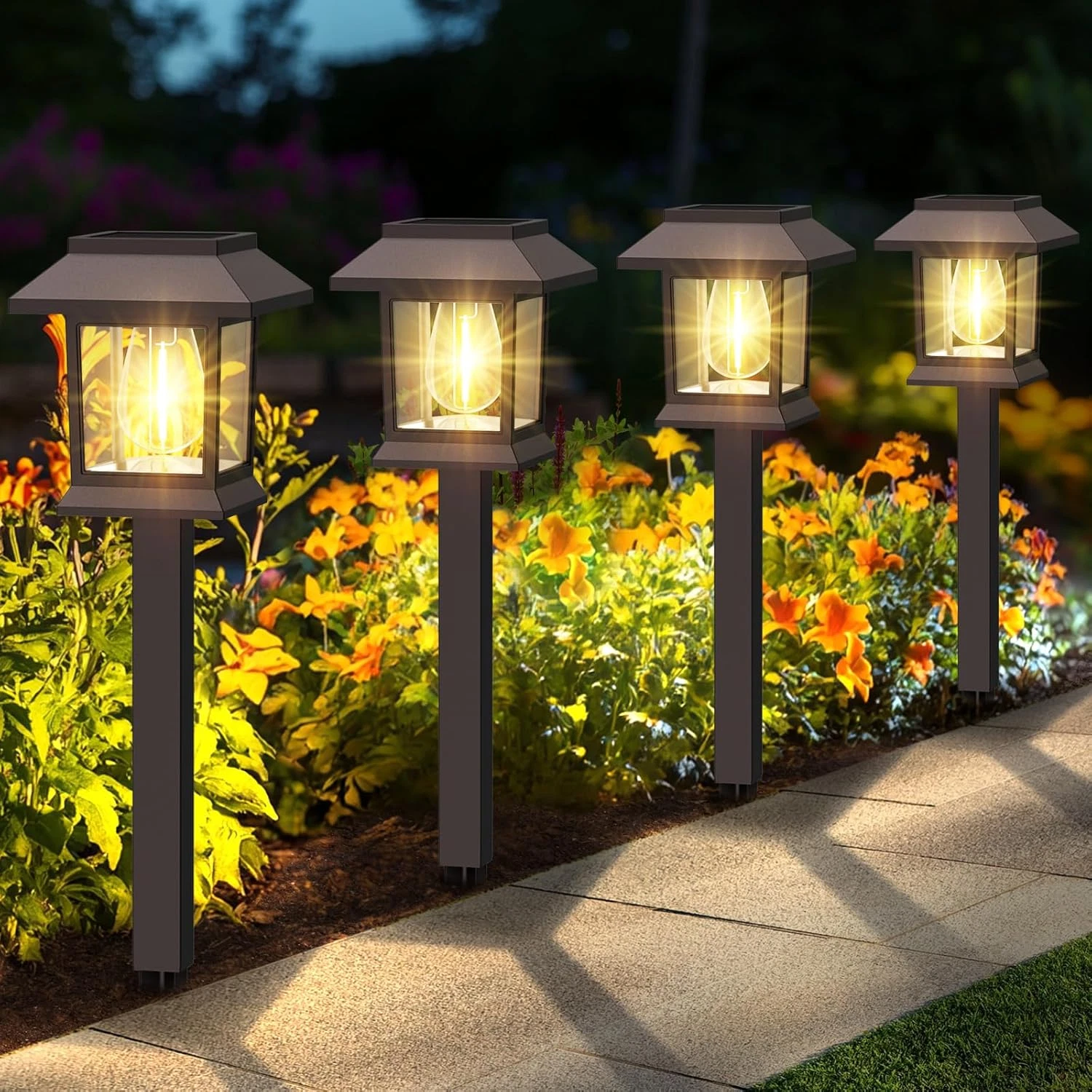 Solar Pathway Lights Outdoor, 12 Pack Upgraded LED Waterproof Solar Outdoor Ligh