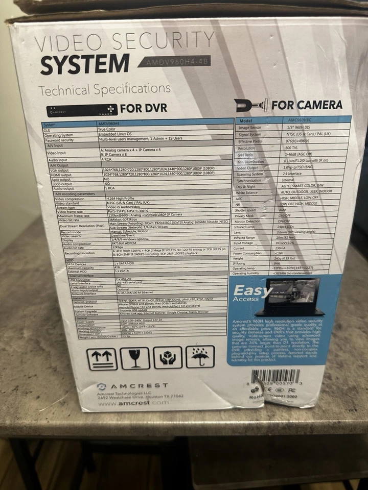 Brand New Amcrest AMDV960H4-4B 4 Channel Bullet Security System - Image 2 of 4
