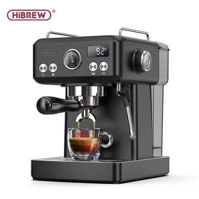 HiBREW H10A Siebträgermaschine Halbautomatisch 1450W für perfekten Espresso DE