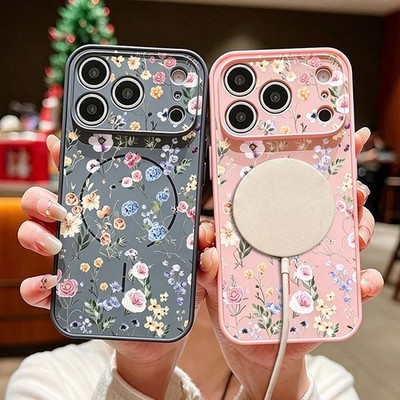 Magsafe Hülle Für iPhone 17 16 Pro Max 15 14 13 Magnetic Flower Slim Hybrid Case