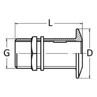 "Borddurchlass M. Flacher Kante Messing Natur 1/2\" - 1 Pc Osculati - 17.324.31"