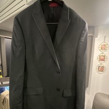 Alfani Mens Gray 2-Piece Slim Wool Suit 44R 3...
