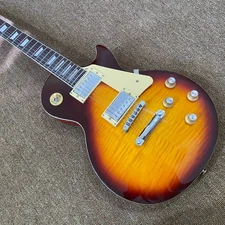 Sunset burst solid body les paul Electric Guitar Flame Maple Veneer Red Back