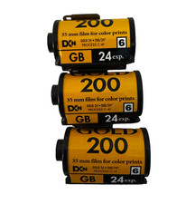 Kodak Gold 200 35mm Color Film Lot of 3 Rolls 24 Exp DX C-41 Canisters