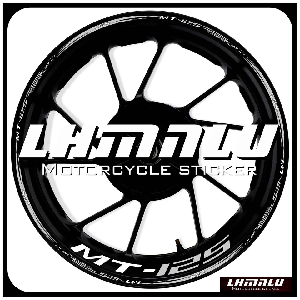For YAMAHA MT-125 17 inch Waterproof Decal Wheel Reflective RIM Stickers #0708 - Изображение 2 из 4