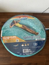 SwimWays Original Spring Float HYPER-FLATE VALVE Teal/Blue Tropical Pool