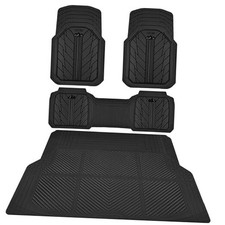 Floor Mats for Cars M-L Size, Heavy Duty Rubber Floor Mats with all black