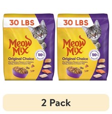 2 Pack Dry Cat Food 30 lb Bags Chicken Turkey Salmon Ocean Fish Flavors Adult