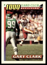 1991 Topps 1000 Yard Club Gary Clark Washington Redskins #9