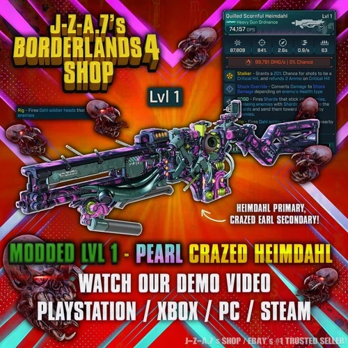 Borderlands 4✨ MODDED LEVEL ONE CRAZED EARL HEIMDAHL SHOTGUN BL4 ✅PC-PS-XBOX✨