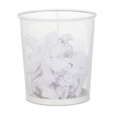 Poubelle papier 12 L 440 g Poubelle en métal Poubelle décorative Poubelle ronde - Photo 1/4