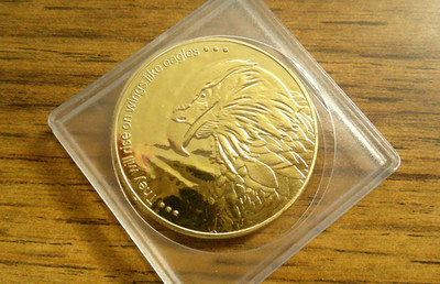 Christian Eagle Challenge Coin American Bald Eagle/Isaiah 40:31