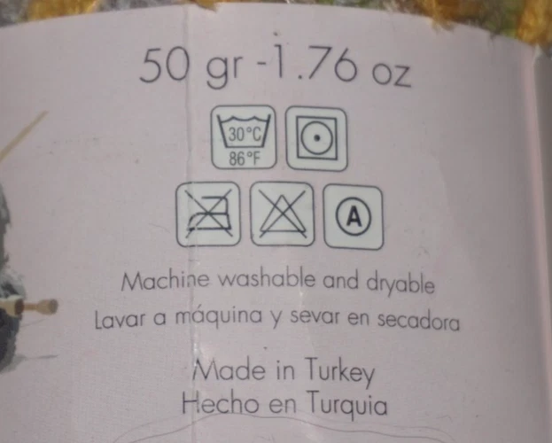 3 novelos, gala, fibras mistas, cílios difusos, Dk. Fio ombre amarelo/verde mar - Imagem 3 de 3