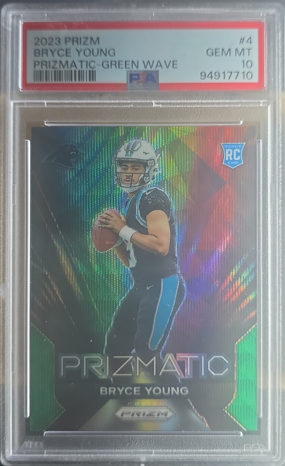 2023 Panini Prizm Prizmatic#4 Bryce Young Green Wave