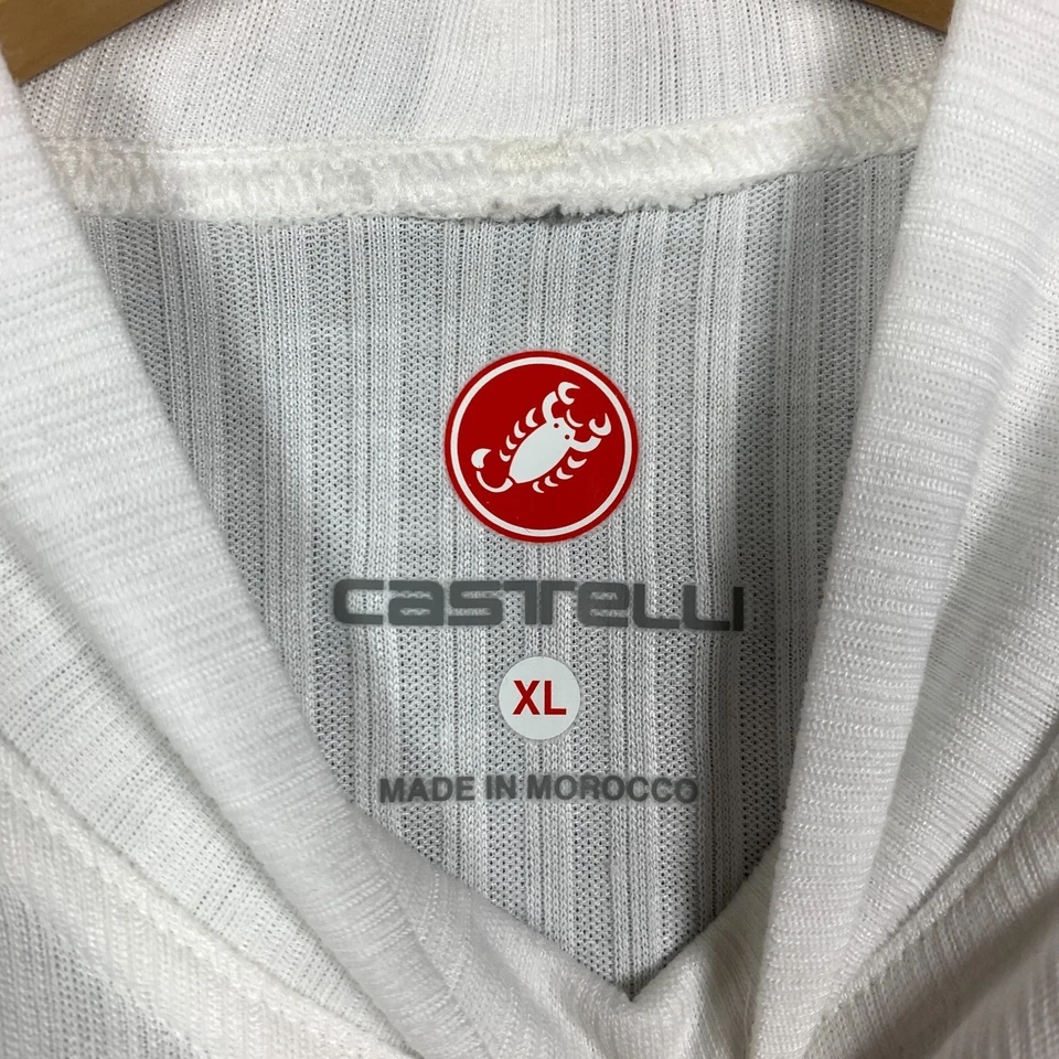 Capa Base Castelli Flandes Para Hombre XL Blanco Rosso Corsa Manga Larga Cálido Ciclismo Foto 2 de 4