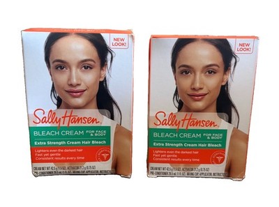 2 Sally Hansen Bleach Cream Face & Body Extra Strength Cream Hair Bleach 2010