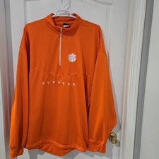 Old Varsity Brand Clemson Pullover Mens 3XL Orange Good Quarter Zip Tigers
