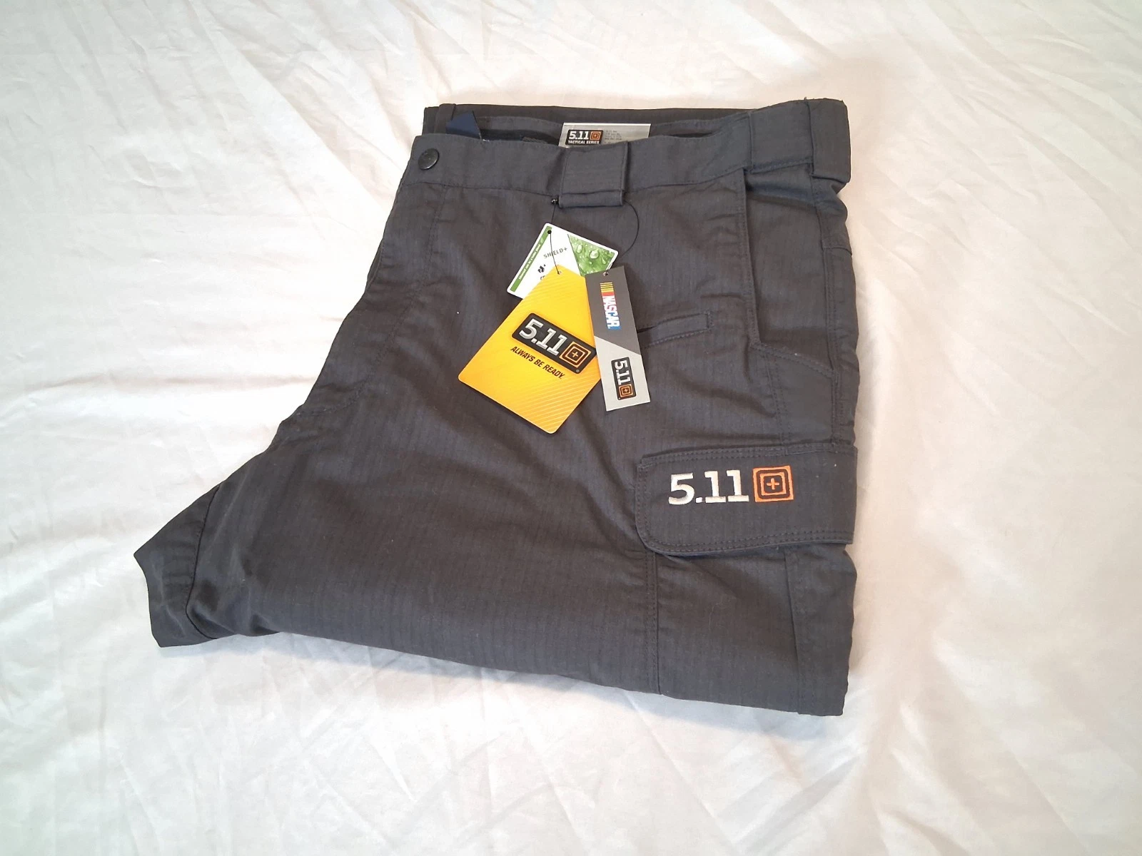 5.11 Tactical Pants Ripstop Cargo Charcoal Gray Nascar NWT 42waist Unhemmed NWT