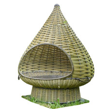 DEDON Standing Lounger Nestrest Outdoor Geflecht Olive 730 Grün Black Pepper 