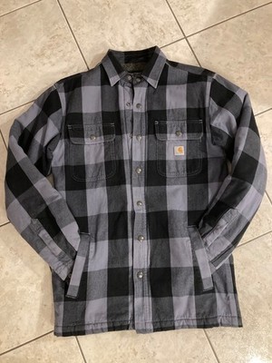 Carhartt HUBBARD SHERPA LINED SHIRT JACKET Folkstone Gray - Größe: S