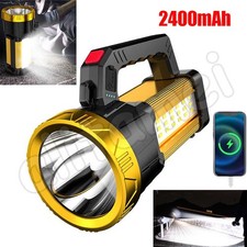 Super Bright LED Flashlight Searchlight Rechargeable Hand Torch Work Light Lamp