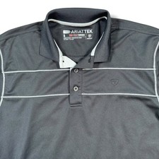 Ariat Polo Shirt Mens Small Black Heat Series AriatTek Short Sleeve Performance