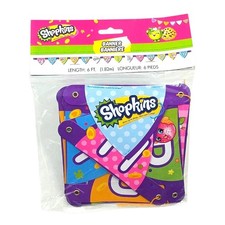 Banner de feliz cumpleaños Shopkins 6 pies articulado fiesta decoración suministros niños decoración