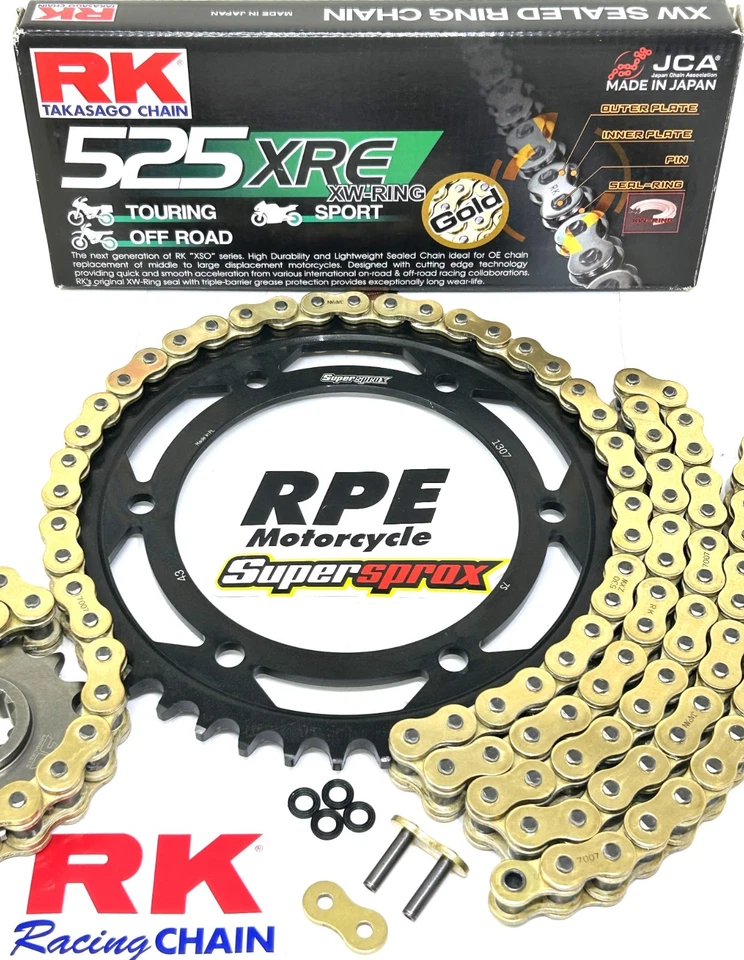 2003-06 Honda CBR600RR GOLD RK 525 XRE Supersprox Chain and Sprockets Kit - Image 2 of 4