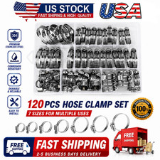 120pcsset Stainless Steel Hose Clamps Adjustable Worm Gear Clamp Assortment Kit 120pcsset Stainless Steel Hose Clamps Adjustable Worm Gear Clamp Assortment Kit