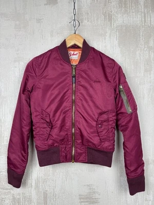 Chaqueta bomber para mujer Schott NYC AC rojo borgoña talla XS - Imagen 1 de 4