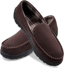 Mens Slippers Microsuede Moccasin Memory Foam House Shoes