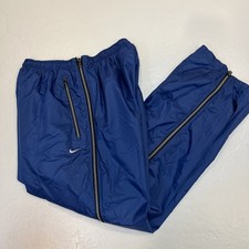 Vintage 90s Nike Track Pants Mens M Blue Full Side Zip Windbreaker RN 56323 y2k