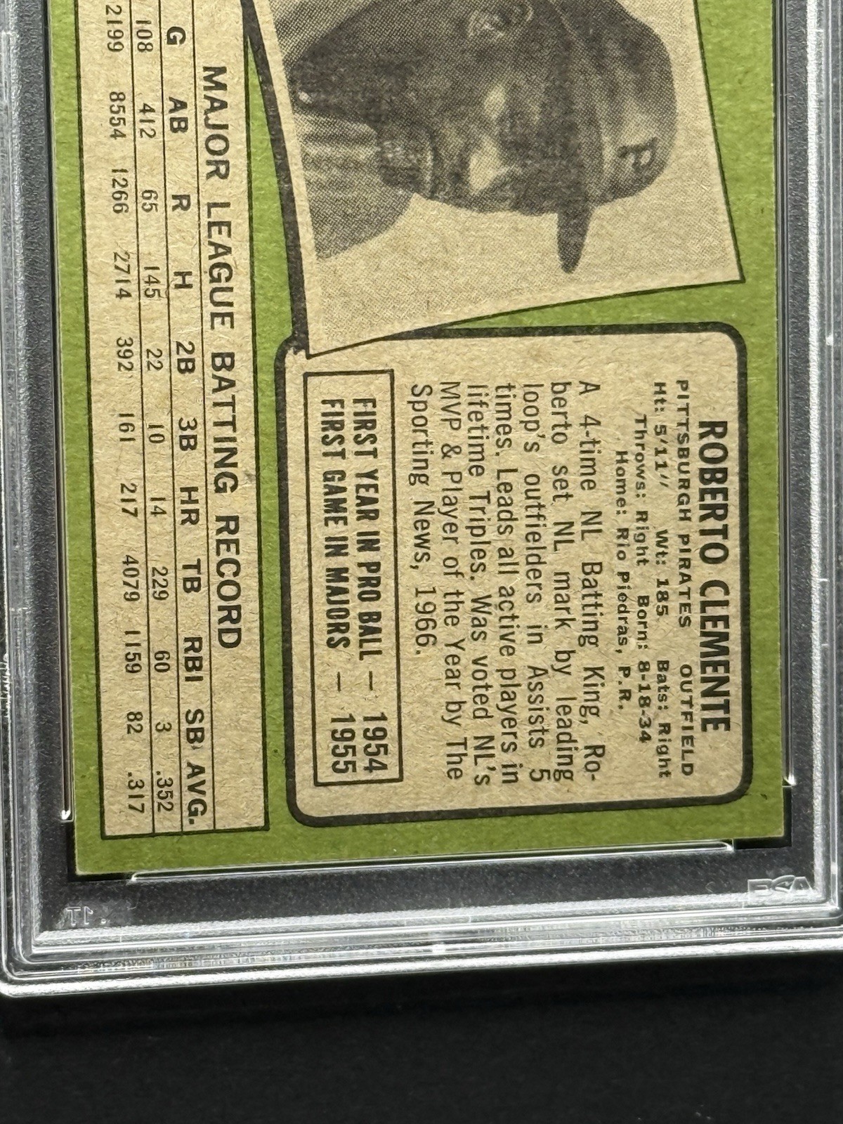 1971 Topps Roberto Clemente Pittsburgh Pirates HOF PSA 6 EX-MT #630 cc23 view 6