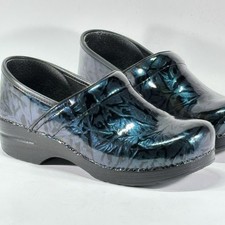 Dansko Professional Tropical Leaf Patent Leather Clogs Shoes Womens 40 US 9.5-10
