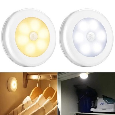 LED Bewegungsmelder Nachtlicht AAA Batterie Auto ON/OFF Treppe Schrank Kleiderschrank La