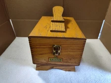 Griffin Shinemaster Solid Oak Wood Shoeshine Box Vintage