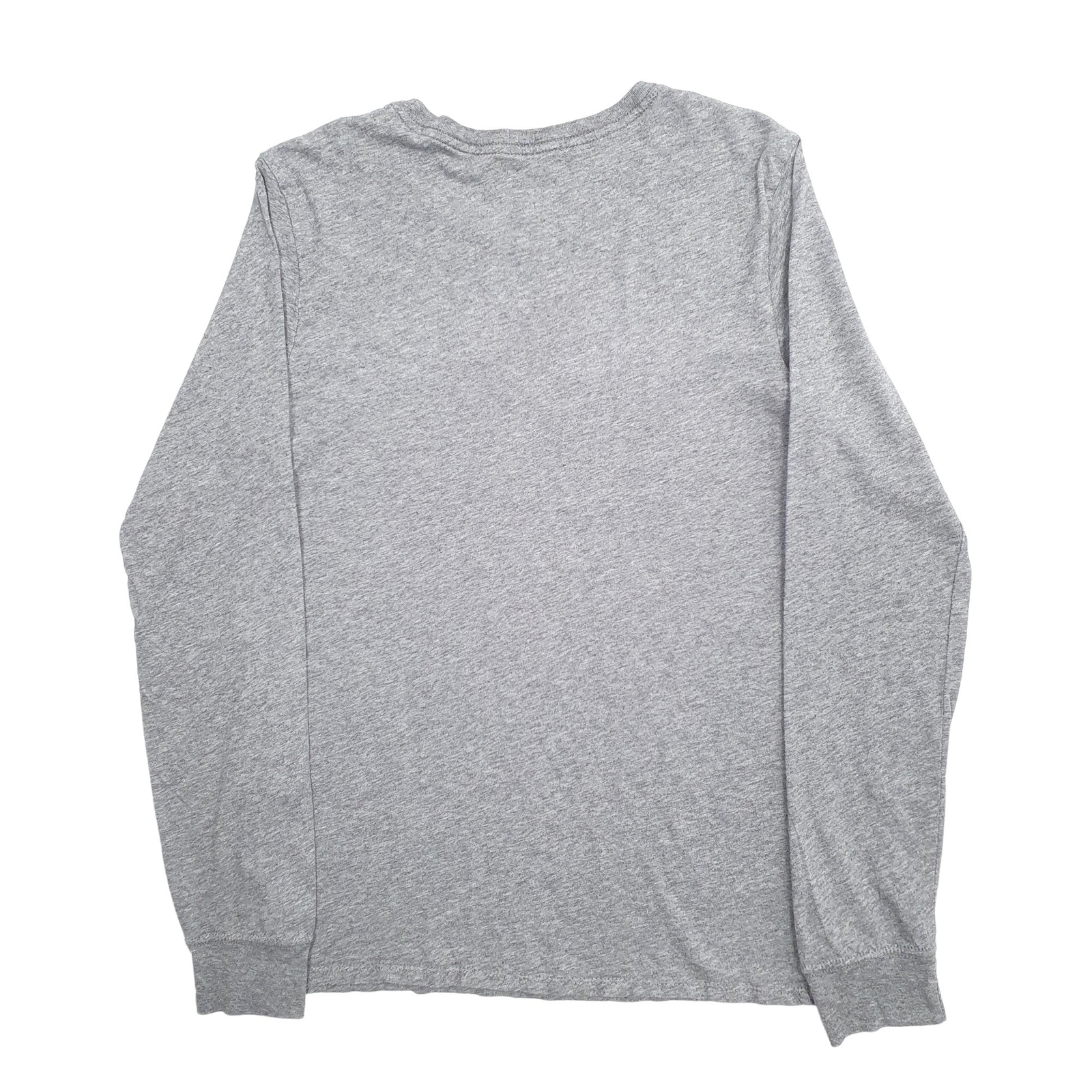 NIKE Grey T Shirt Tee Spellout Long Sleeve Cotton Blend Mens S image 2