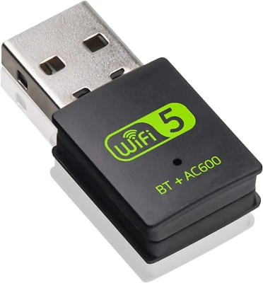 Bluetooth 5.0 Dongle + WLAN Dual Band USB Stick Ac600Mbit/S Adapter PC, Windows