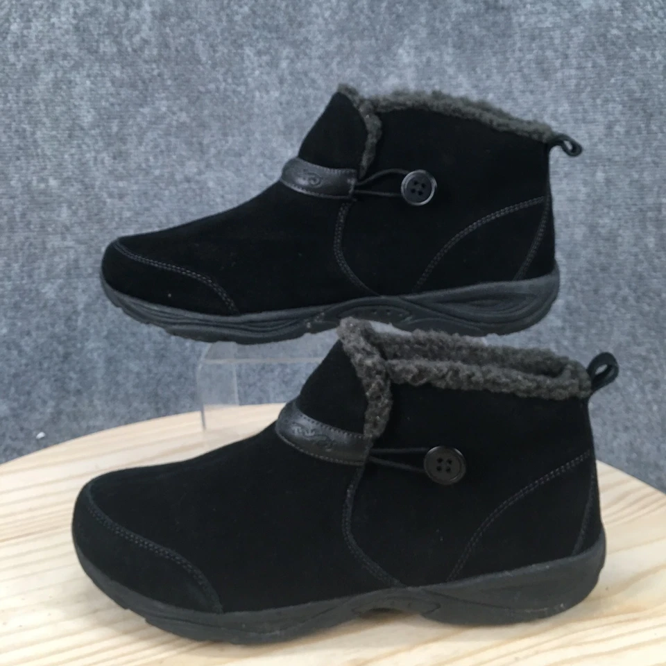 Botas Easy Spirit para mujer 12 M Strip invierno cuero negro imitación piel botón redondo Foto 2 de 4