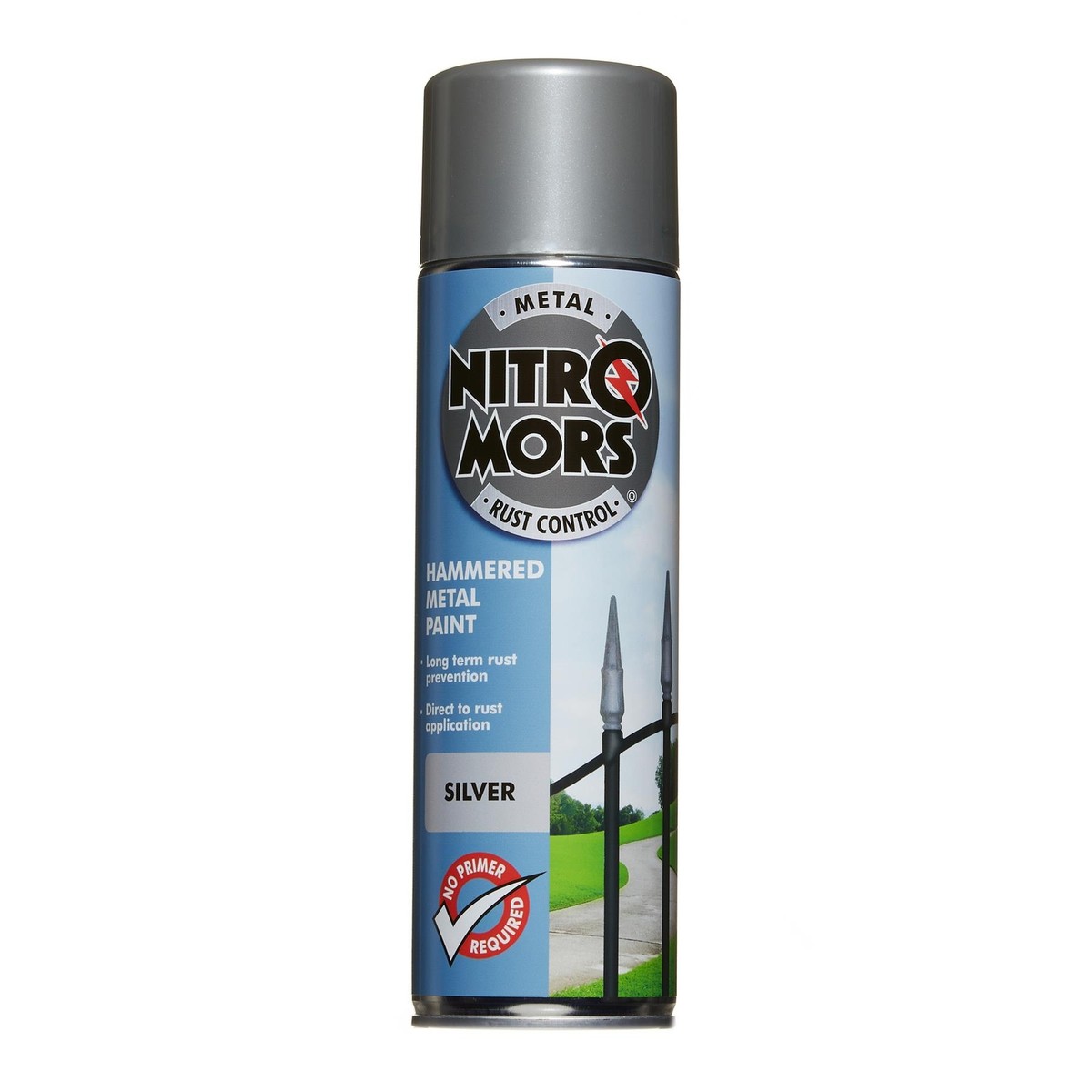 Nitromors Hammered Metal Finish Anti Rust Corrosion Silver Paint Spray 500ml