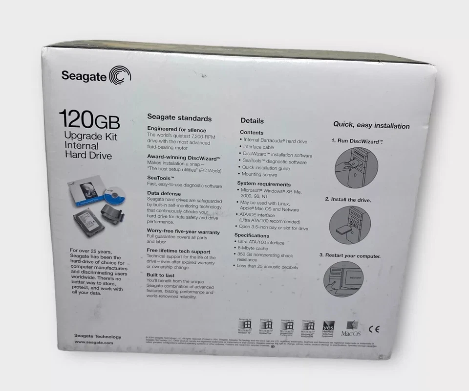 Seagate FreeAgent Go 120GB External USB 2.0 Hard Drive. New and Sealed! - Image 2 of 2
