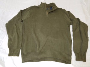 sweater zip izod olive mens medium