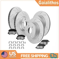 Front Rear DRILLED & Slotted Brake Rotors for 2009-2014 /2016-2019 Nissan Maxima