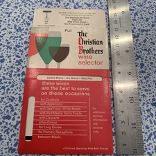 Vintage The Christian Brothers Wine Selector for Special Occasions 1963