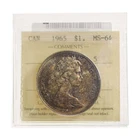 1 Dollar 1965 LgeBds Blt 5 ICCS MS-64