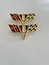 1964-1967 Chevy Impala 24k Gold Plated Front Fender Flag Emblems