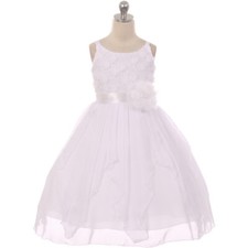 WHITE Size 10 Recital Bridesmaid Formal Birthday Communion Flower Girl Dress