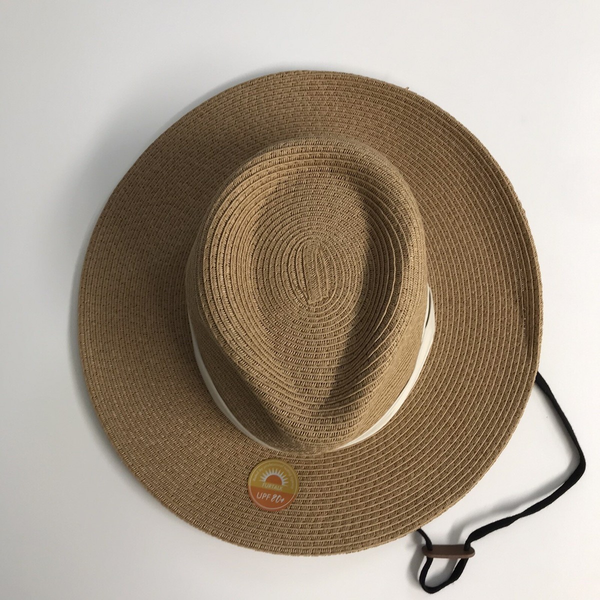 Straw Fedora Sun Hat UPF 80+ Wide Brim Beach Panama Style Adjustable FURTALK Wide Brim UV UPF 80+ Panama Fedora Straw Beach Hat main image 4